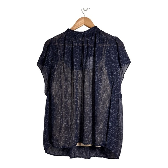 Vince Starry Dot Blouse in Navy NWT - Picture 2 of 6